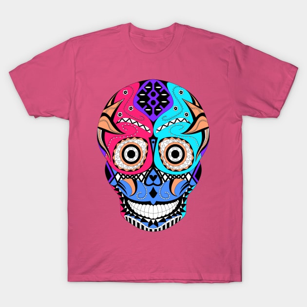 mascaras y calaveras, skull and mask to protect T-Shirt by jorge_lebeau